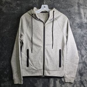 Tesla Hoodie Women’s XS Gray Activewear Sweatshirt Full Zip Pockets